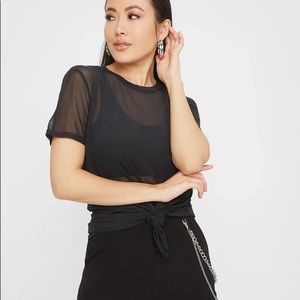 Black Mesh Pocket Tee